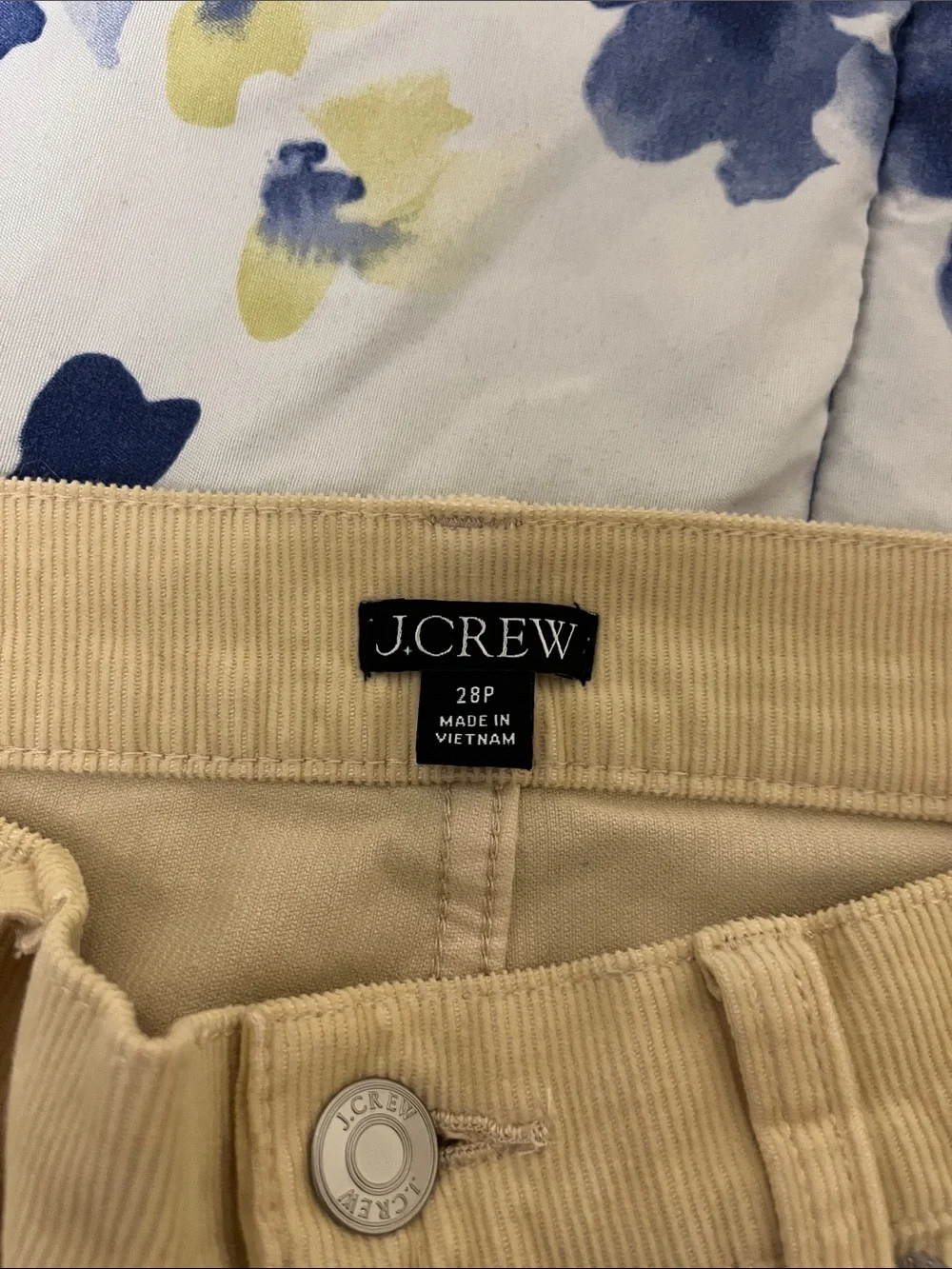 J. Crew Women's Cream Bootcut Corduroy Pants